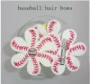 Baseball Softball pinces à cheveux Football pinces à fleurs en cuir arcs cousus strass épingle à cheveux cheveux Barrettes accessoires BYP4694