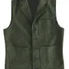 Men's Vests Men's Suit Vest Single Breasted Wool Casual Army Green Waistcoat Formal Groomsman Jacket For Wedding