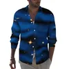 Camicie casual da uomo Star Cloud Camicia estetica Uomo Galaxy Stampa Autunno Novità Camicette Design a maniche lunghe Top oversize