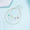 Pendant Necklaces Fashion Gold Plated Chain Star Moon Cartoon Sun Heart Necklace For Women Female Boho Multilevel Artificial Pearl Jewelry