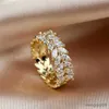 Полоса Rings Luxury Женский белый хрустальный кольцо обетовать