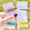 Hair Clips Barrettes 4Pcs/Set New Women Girls Candy Colors Flat No Indentation Hairpins Sweet Headband Fashion Accessories Drop De Dhzji