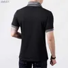 Nouveau Plus La Taille D'été Hommes T-shirts De Mode 2023 Mince À Manches Courtes Patchwork Col En V Coton Noir T-shirt Hommes Bouton Tops T-shirts L230520