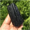 Konst och hantverk 1st Natural Black Tourmaline Crystal Gemstone Collectibles Rough Rock Mineral Prov Healing Stone Home Decor T20 DHPCR