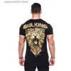 Camisetas de los hombres Nuevos Hombres camiseta de manga corta de algodón de impresión Verano Moda Casual Gimnasios Fitness Culturismo Camiseta Hombre Slim Tees Tops Ropa T230601