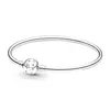 2021 New 100％925 Sterling Silver 599694C01 Classic Bracelet Clear CZ Charm Bead Fit DIYオリジナルファッションブレスレットファクトリーW256C