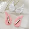 Hair Accessories 2pcs Angel Clips Girls Kids Cartoon Plush Pins Barrette White Wing Hoop Christmas Holiday Dress Up Hairpin