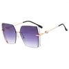 Sunglasses Women Big Frame Men Square Fashion One Lens Shades Uv400 Vintage Glasses