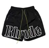 Rhude męskie szorty mody mężczyźni kobiety swobodne refleksyjne deskorolki Hip Hop Beach Rhude Pocket Wysoka jakość biała granica krótka azjatycka rozmiar S-xl