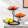 Plates 3 Tier Fruit Basket Bowl Plate Candy Cake Golden Black Iron For Kitchen Living Room