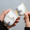 Kopjes Schotels Japanse Witte Porselein Master Cup Creatieve Kleur Emaille Theekopje Huishoudelijke Water Mok Kleine Theekom Kantoor Drinkware