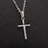 Pendant Necklaces Fashion Rhinestone Cross Pendant Necklace Jesus Jewelry For Men Women Religious Accessories Lover Couple Jewelry Gifts Wholesale J230601