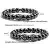 Perles Pierre Naturelle Perles Bracelets Bracelets Charme Or Ruban Couronne Couple À La Main Stretch Hématite Bracelet Pour Femmes Hommes Bijoux Dhajm