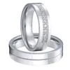 Lover's Alliance Wedding Par Rings män och kvinnor anpassade 18K guldpläterad sterling silver 316L rostfritt stålringar