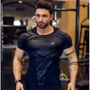 Herr t-shirts Ny ankomst Bodybuilding och fitness skjortor Mens Kort ärm T-shirt Gym Skjorta Män muskelstrumpbyxor Gasp Fitness T-shirt Topps T230601