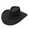 Chapeaux à large bord adulte décontracté solide été Western mode Cowboy chapeau de soleil voyage Sombrero fête Pack Led pour hommes