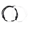 Bracelets porte-bonheur 2 pc/ensemble personnalisé Couples magnétique personnalisé acier inoxydable amitié corde hommes et femmes bricolage amoureux bijoux cadeau