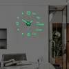Zegary ścienne świetliste zegar duży zegarek Horloge 3D DIY Acryl Mirror Naklejki kwarcowe Duvar Saat Klock Modern Mute Alarm Cock 230531