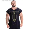 T-shirts pour hommes New Male Cotton Tee shirt Tops Crossfit Vêtements Hommes Gymnases Fitness Bodybuilding T-shirt Été Casual Mode Imprimer À manches courtes T230601