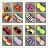 Sandales été nouveaux tout-petits fourrure diapositives bébé filles pieds nus chaussures enfants moelleux enfants plat 230417