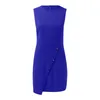 Blazer Dress Women Sleeveless Buttoned Asymmetrical Front Mini Dress Business Office Workwear Outfits Bodycon Mini Dress