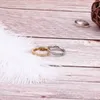 Anillo de pareja de chapado en oro de 18 quilates personalizado de alta calidad de Kalen, anillos de boda de acero inoxidable con circón