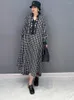 カジュアルドレスSuperaen 2023 Spring Korean Fashion PlaidExhize Maxi Dress Women's Wear Summer