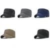 Ball Caps Fashion Men's Military Cap Spring Sun Hat Look consumato Flat-Top slavato all'ingrosso