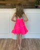 Water Melon Girl Pageant Dress 2023 Al ginocchio A-Line Perline Organza di perle Ragazzino Compleanno Abiti da festa formale Infant Toddler Teens Tiny Young Junior Miss Lilac