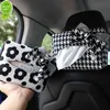 Ny Fashion Classic Plaid Bowknot Car Headrost Tissue Bag Auto Seat Hanging Sun Visor Paper Box Tower Holder Styling Car Accessories