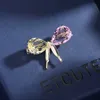 Spille Spille Moda donna arcobaleno cristallo carino fiocco spilla da balia in lega di zirconi d'oro di lusso da donna G230529
