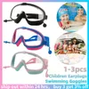 1-3 parça UV dirençli ve su geçirmez kulaklıklar ile çocuk anti sis mayosu ayarlanabilir dalış gözlükleri p230601