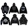 Herrtröjor tröjor zip hoodie skelett goth tröja sportrock pullover mäns gotiska långärmad överdimensionerad hoodie y2k jacka hoodies 230531