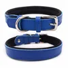 Collars Leather Pet Collar Dog Collar New Pet Strong Leather Collar Soft Diving Cloth Lined Collar Dog Collar