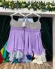 Vestido de festa para menina melancia 2023 na altura do joelho com miçangas evasê pérola organza vestidos de festa formais de aniversário para crianças pequenas adolescentes adolescentes minúsculos jovens júnior senhorita lilás