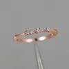 Anelli a fascia Carino anello femminile con fiocco piccolo Moda oro rosa Colore Zircone Fidanzamento Elegante promessa di matrimonio per le donne