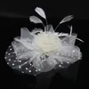 Vintage Bride Hair Akcesoria Pióra kwiatowy z koraliki z siatką HOOP HOOP HAP Wszechstronny sukienka Qipao Akcesoria XMZ-0015