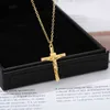 Hanger Kettingen Christian Jesus Cross Ketting Voor Vrouwen Mannen Rvs Kettingen Choker Religie Cross Hangers Sieraden Gebed Doop Geschenken J230601