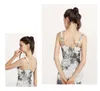 Dames designer meisjes sling bh vest stijl yoga innerlijke oefening gym training schokbestendig plooien gevormde camouflage kleur