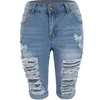 Women's Jeans Womens Solid Denim Fashion Casual Pocket Hole Bottom Women's Shorts Set Summer Mountain Bike BuShorts For Women