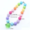 Beaded Halsband Spring Bright Color Kid Chunky Necklace Fashion Girls Bubblegum Bead Jewelry Gift For Toddler Children Drop Deliver Dhyot