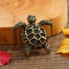Brooches Enamel Turtle Rhinestone Marine Animal Breast Female and Male 3-color Party Pins Jewelry Accessories Gift G230529