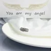 Manufacturer Fashion women jeweley adjustable Guardian angel wings ring Punk Gift Party wedding finger couple rings for men