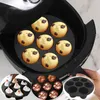 Bakningsformar 7 Hål Airfryer Silicone Pot Muffin Cup Mold Air Fryer Accessories Cake Microwave Oven Pan for Pastry 230601