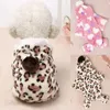 Dog Apparel Pet Puppy Cat Clothes Fleece Leopard Peach Heart Print Costume Coat Jumpsuit Hoodie Outerwear For Small Dogs Supplies