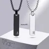 Pendant Necklaces Vnox Initial Bar Necklace for Men Thick Geometric Vertical Bar Pendant with A-Z Letters Casual Simple Collar Gift for Him J230601