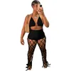 Tute da donna FNOCE Summer Women's Hollow See-through Bralette Due pezzi Beach Style Fishnet Hand Hook Sexy Fashion Suit lavorato a maglia