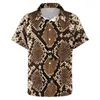 Men's Casual Shirts Vintage Snakeskin Beach Shirt Man Animal Print Hawaiian Short Sleeve Custom Harajuku Oversize Blouses Gift