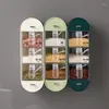 Storage Bottles 5 In 1 Kitchen Box Spice Organizer Wall-mounted Jars For Spices Salt And Pepper Hang On Wall Drawer Rack