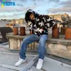 YICIYA Felpe con cappuccio da uomo Y2K Felpe con cappuccio da uomo Stampa stella di moda Zip a maniche lunghe Felpe con cappuccio oversize Cappotto con giacca grunge gotico Harajuku Streetwear